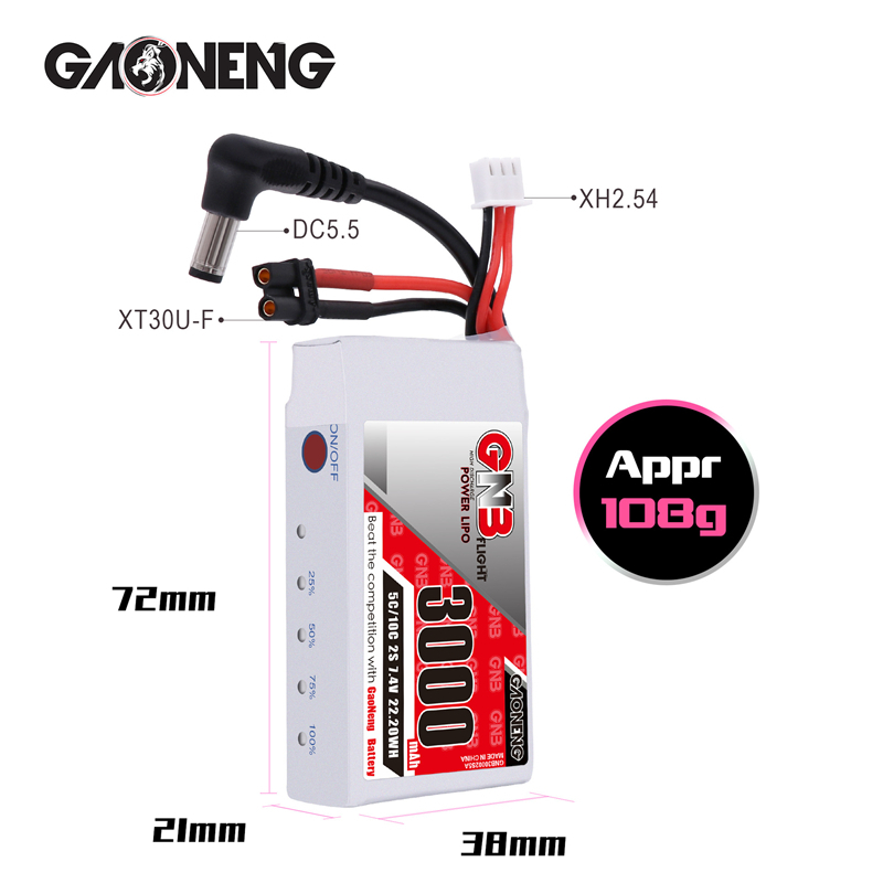 1/2/3/4/5PCS Batería Lipo GNB  - Skyzone Sky04X Pro Oled Fpv Goggles reseña y precio